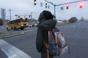 The current New York state law only allows buses to be sent to students who live more than 1.5 miles away from school.