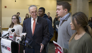 New York Sen. Chuck Schumer, who visited Syracuse University in February 2016, spoke at Friday's inauguration ceremony.