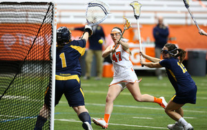 Riley Donahue scored four goals and added three assists in Syracuse's opening day win. 