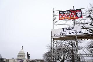 Banners and signs were hung throughout Washington D.C.